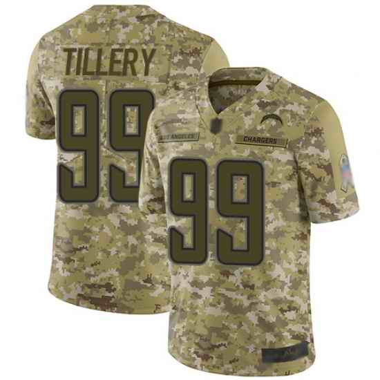 Chargers 99 Jerry Tillery Camo Men Stitched Football Limited 2018 Salute To Service Jersey